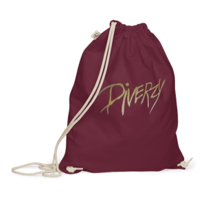 Diverzy organic cotton drawstring bag burgundy