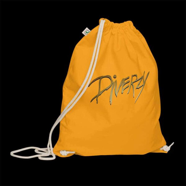 Diverzy organic cotton drawstring bag gold
